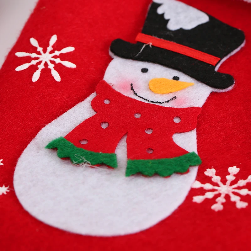 Snowman Рождественские чулки из ткани, носки с Санта-Клаусом, Подарочная детская конфетная сумка с изображением снеговика, оленя, карманный висящий орнамент с рождественской елкой - Цвет: Snowman