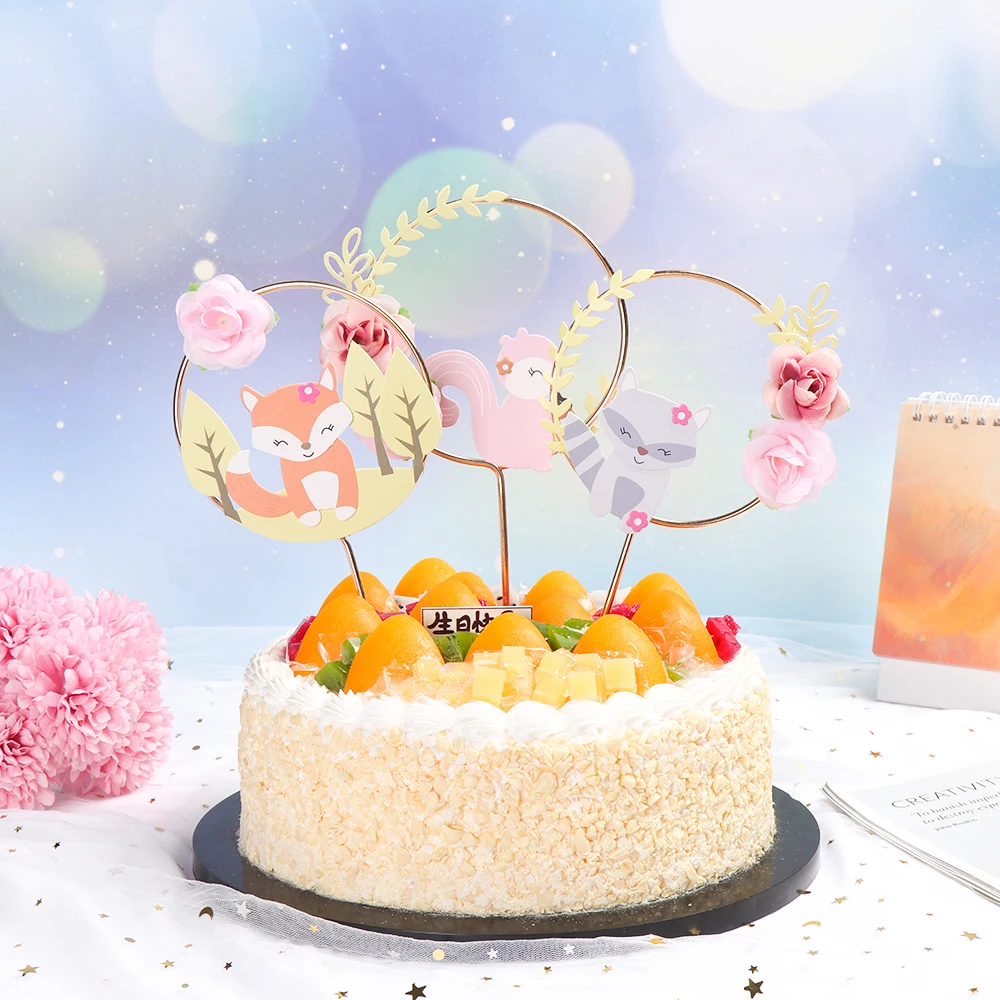 Тематический цветочный венок в виде лисы белки и других животных украшение для