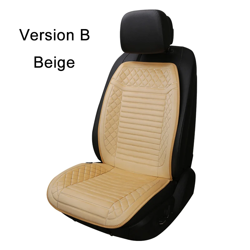 Version B Beige Универсальный 12 В Подогрев автомобиля протектор подушки сиденья для зимнего отопления теплый хлопок ткань бежевый/черный/серый - Название цвета: Version B Beige