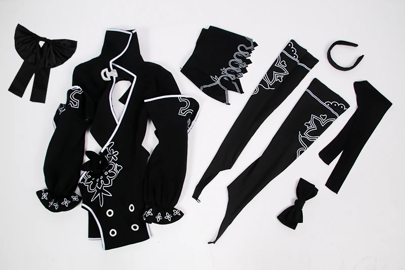 Костюм косплея Anime Game NieR Automata YoRHa 2B 9S в черном платье, сексуальная боевая форма, унисекс, на Хэллоуин, бесплатная доставка.