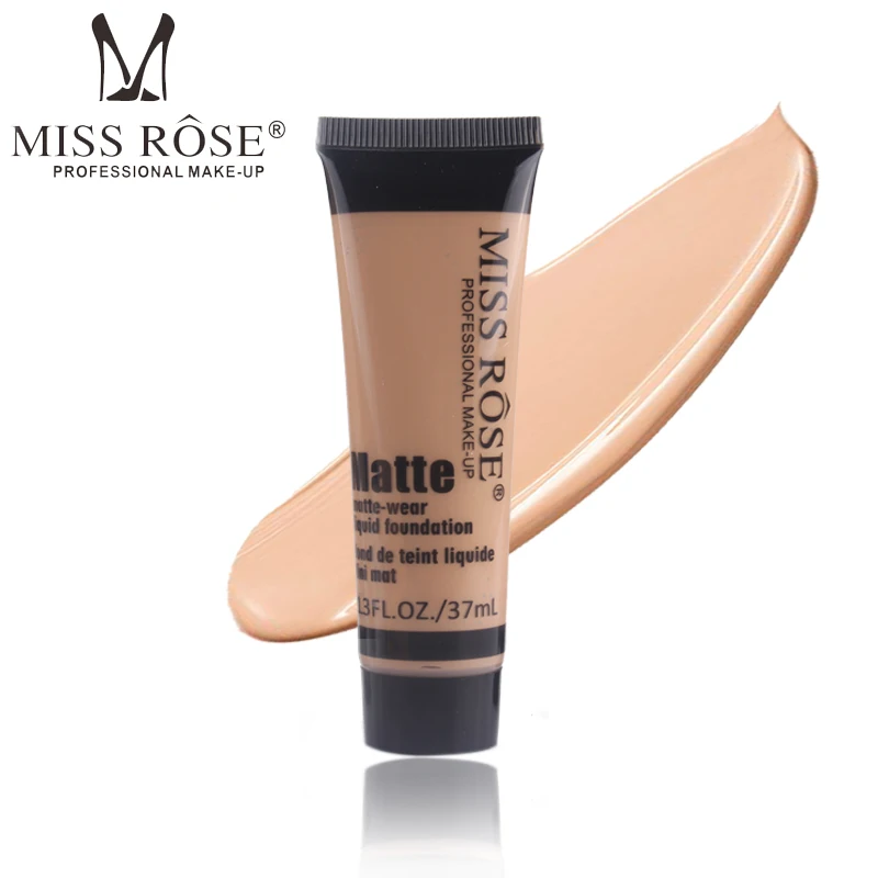 Miss Rose Matte-wear Liquid Foundation Concealer Hide Blemish Facial Base Makeup Waterproof Lasting Matte Light Brighten Skin |