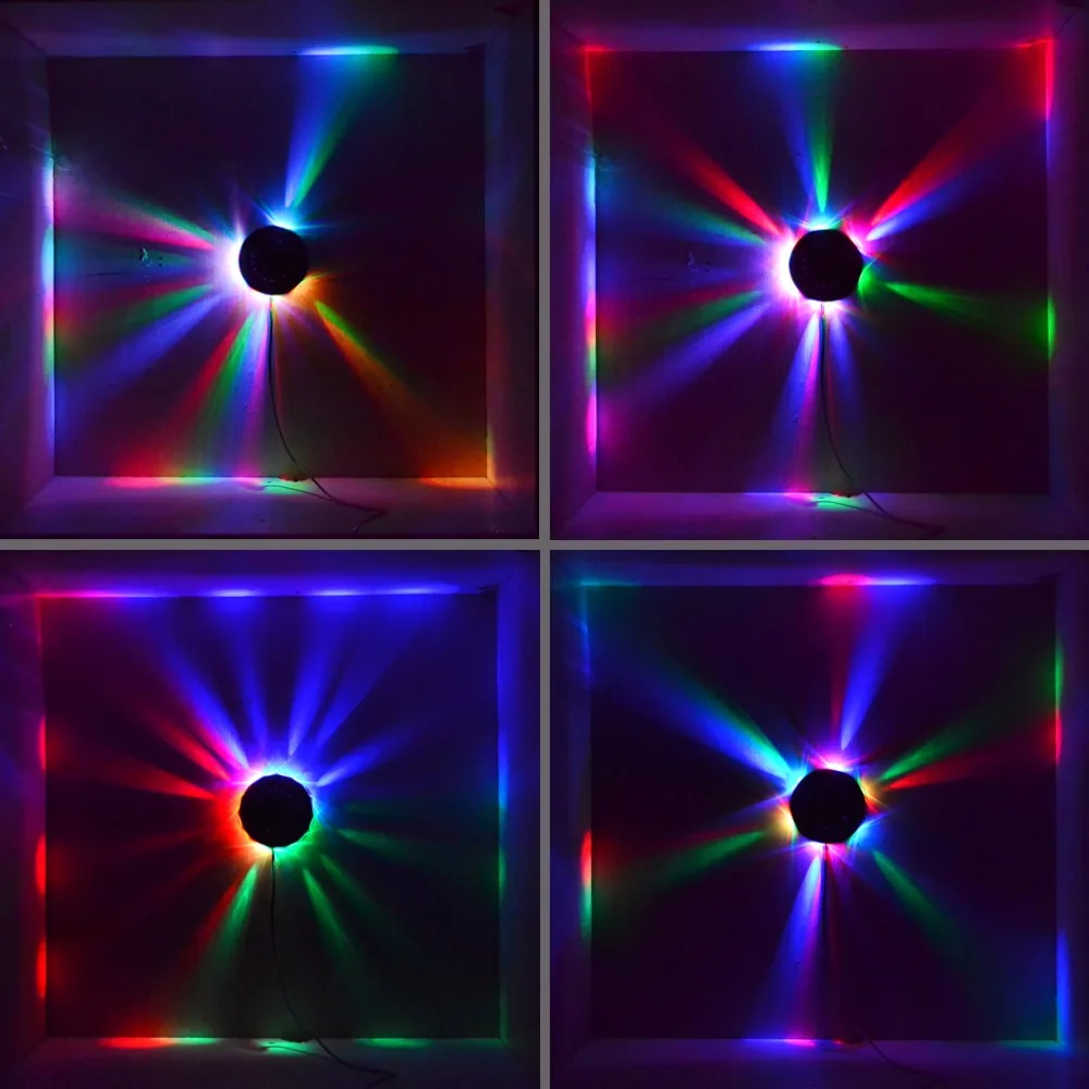 Мини 48 Светодиодный 8 Вт RGB подсолнечное освещение Звуковое управление Heronsbill Подвесной Настенный вращающийся Конный гоночный светильник DJ вечерние шоу сценическое освещение LS8