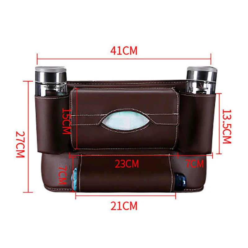 

Car Seat Back Storage Box Vehicle Multi Tool Storage Bag Car Storage Finishing PU Leather Folding Emergency Storage Box