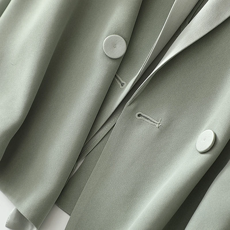 

Suit Women Elegant Design 100% Acetate Three-quarter Sleeves Solid 2 Colors Straight Jacket Office Ladies New Fashion