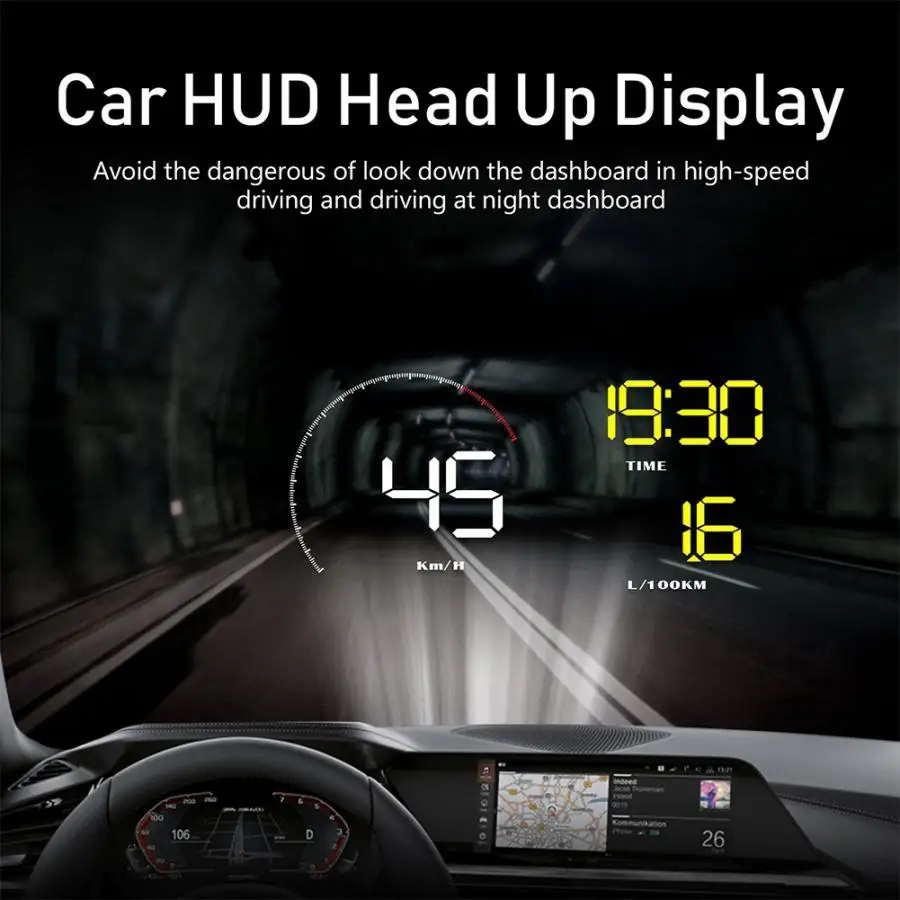 A9 HUD 5,5 дюймов общие двигатели дисплей головки ODB2 система оповещения HUD ODB2 система дисплей головки