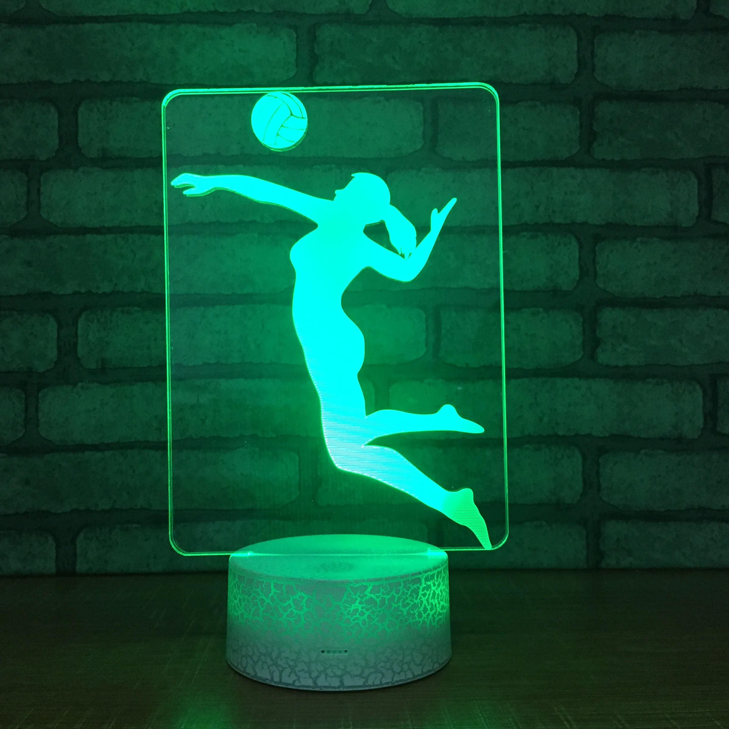 3D визуальный светодиодный ночной Светильник волейбол украшения дома 7 цветов