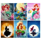 Алмазная 5D картина сделай сам Disney, Маленькая русалочка, круглая вышивка, мультяшная Принцесса Ариэль, вышивка крестиком, для дома