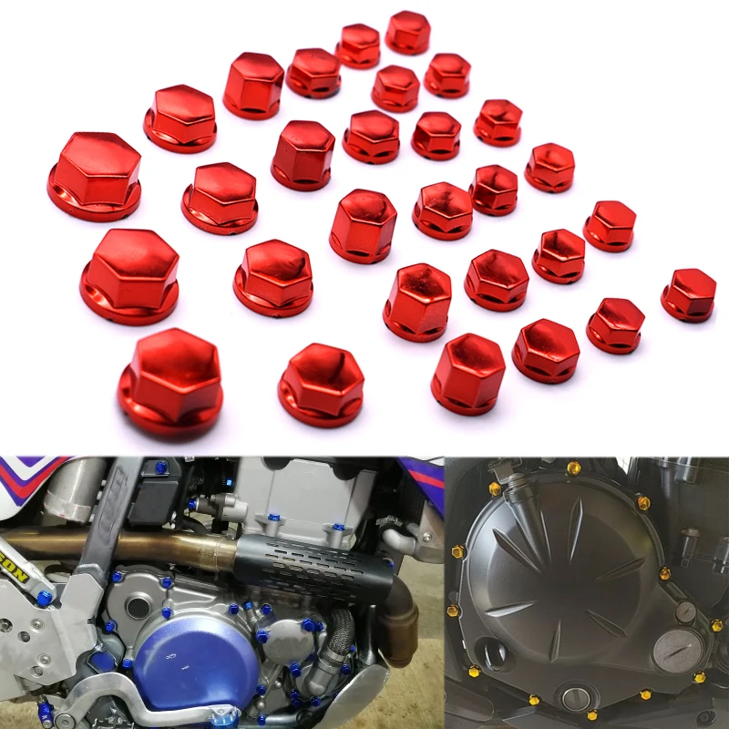 30 шт./компл. крышка гайки для мотоцикла гайка украшение болт хромированный