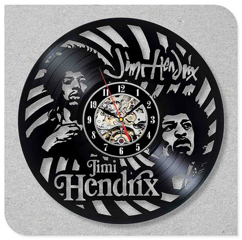 37 Jimi Hendrix 3D ручной работы художественное зеркало настенные часы виниловая запись наклейка для стены в виде часов домашний декор поддержка Прямая - Цвет: 37