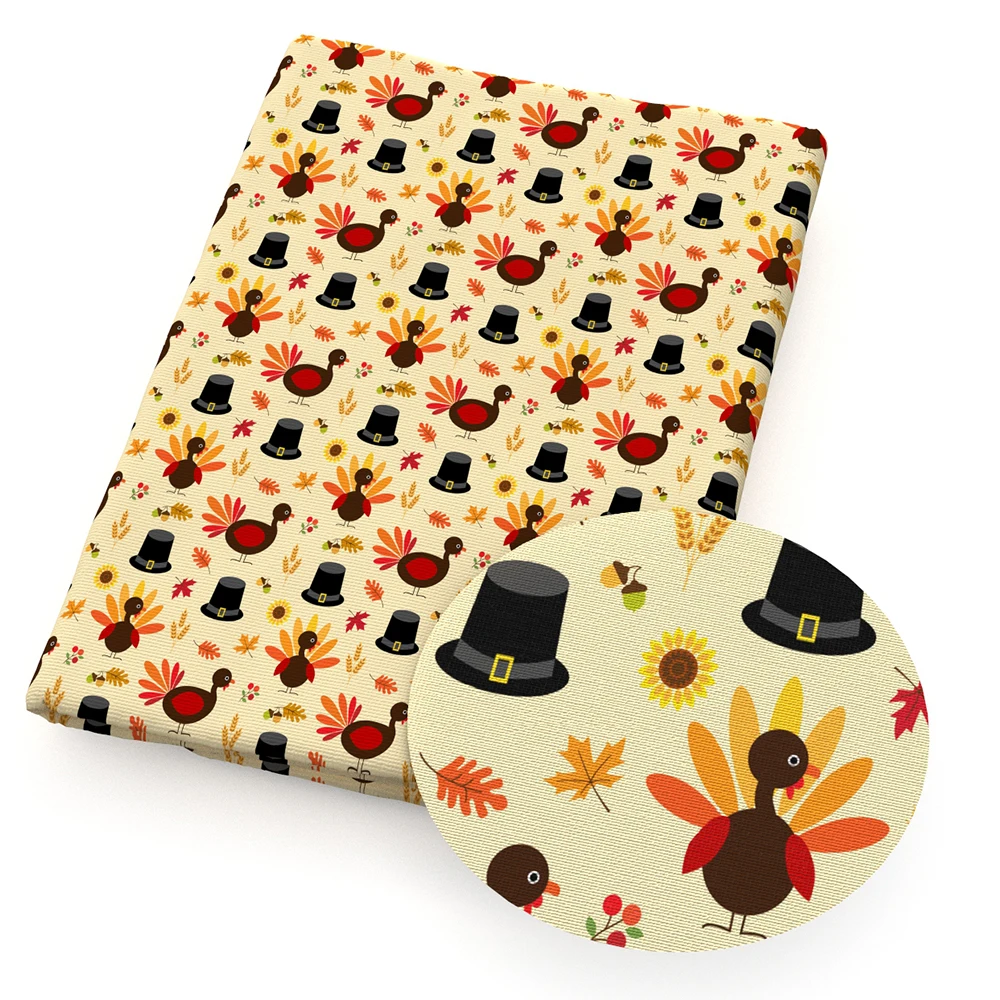 

50*145cm Pumpkin Deer Printed Polyester Cotton Fabric Patchwork for Cloth Puppet Garment Tissue Quilting Material Doll,1Yc12211