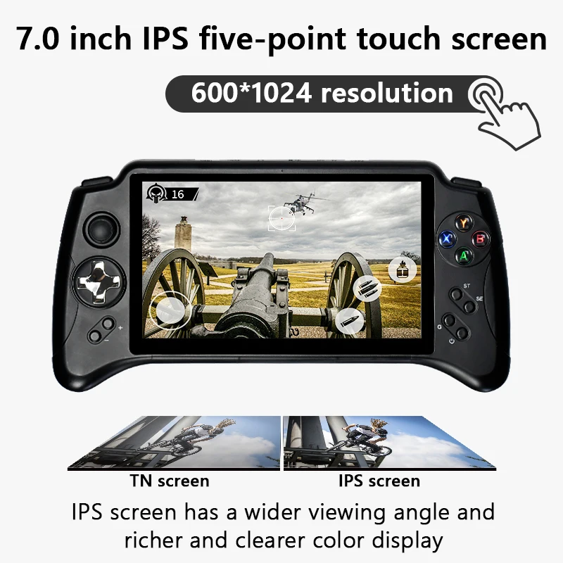 Портативная игровая консоль POWKIDDY X17 Игровая приставка с 7 дюймовым IPS сенсорным