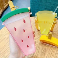 plastic popsicle water bottle creative outdoor juice drinking transparent tumbler for students adult kids