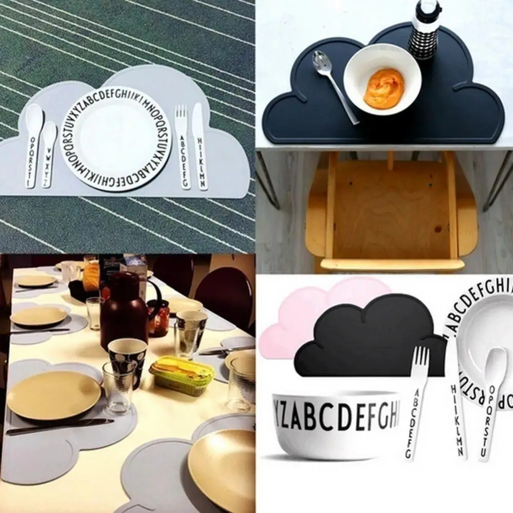 Силиконовая Термостойкая подставка под тарелку с мультяшными облаками чашу для