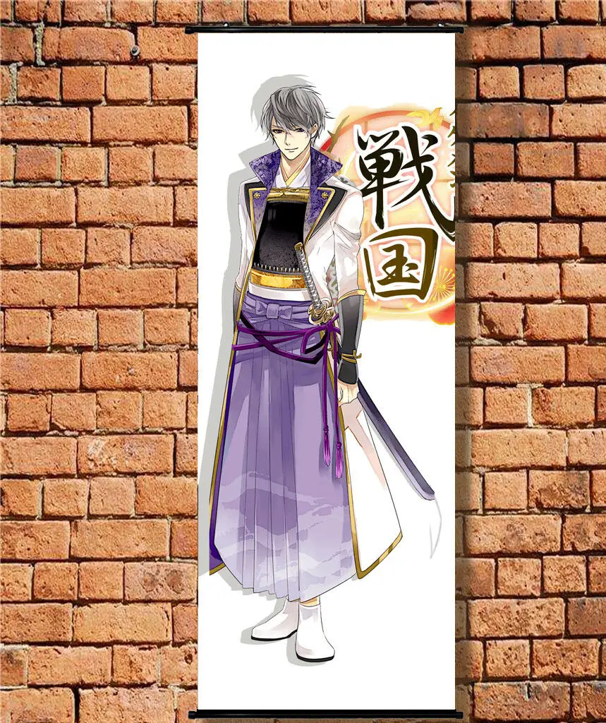 Ikemen Sengoku Akechi Mitsuhide аниме тканевый плакат стены прокрутки длинные 105x40 см|Рисование
