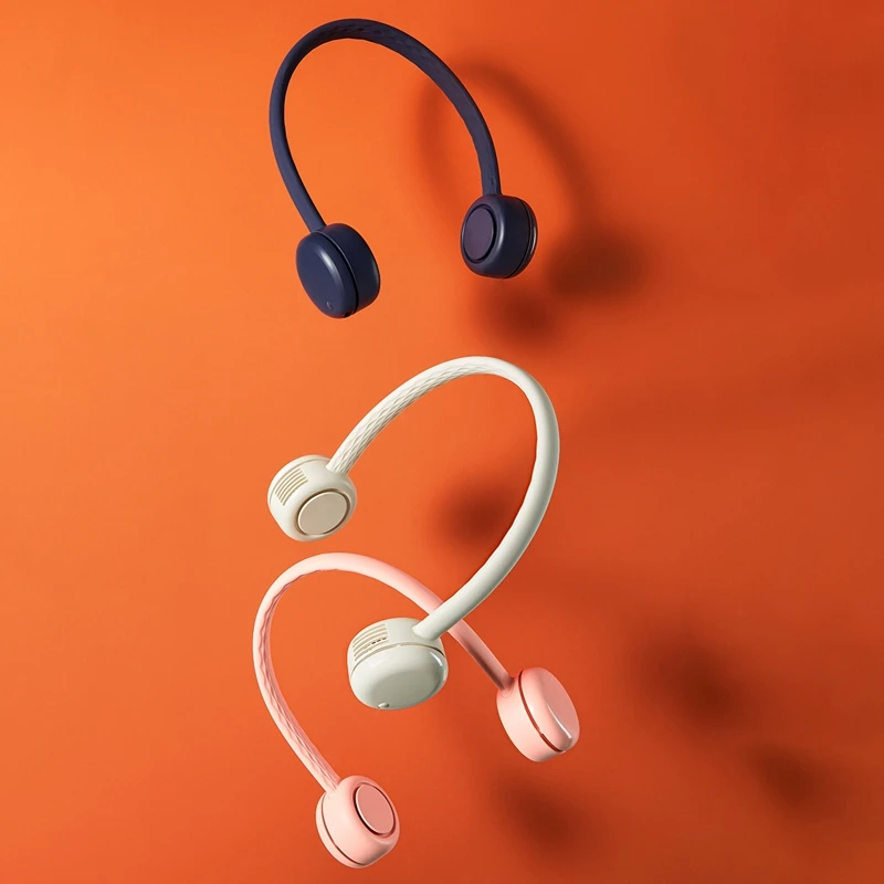 

Personal Fan Hand Free Neck Fan Bladeless Fan - USB Rechargeable Portable Headphone Design Wearable Neckband Fan