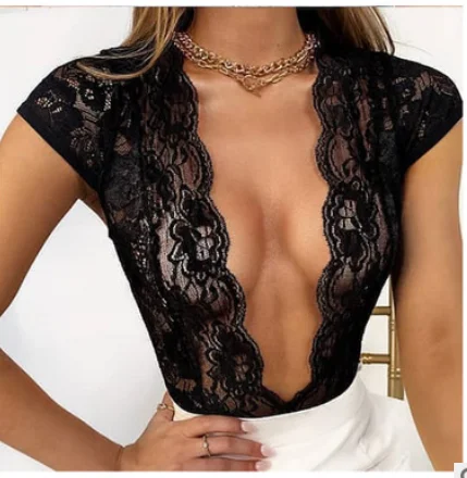 

Сетчатый тонкий кружевной комбинезон, сексуальное боди с V-образным вырезом, Женское боди, модное боди, Женская Клубная одежда Вечерние