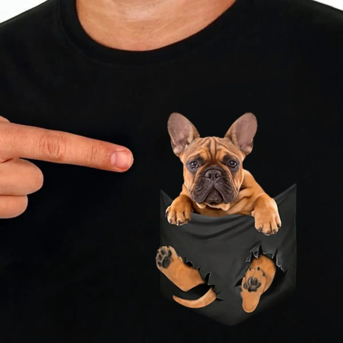 

CLOOCL Pet Dog T-Shirt Fashion Brand Summer Pocket Pug Printed T-shirt Men's for Women Shirts Hip Hop Tops Funny Cotton Tees