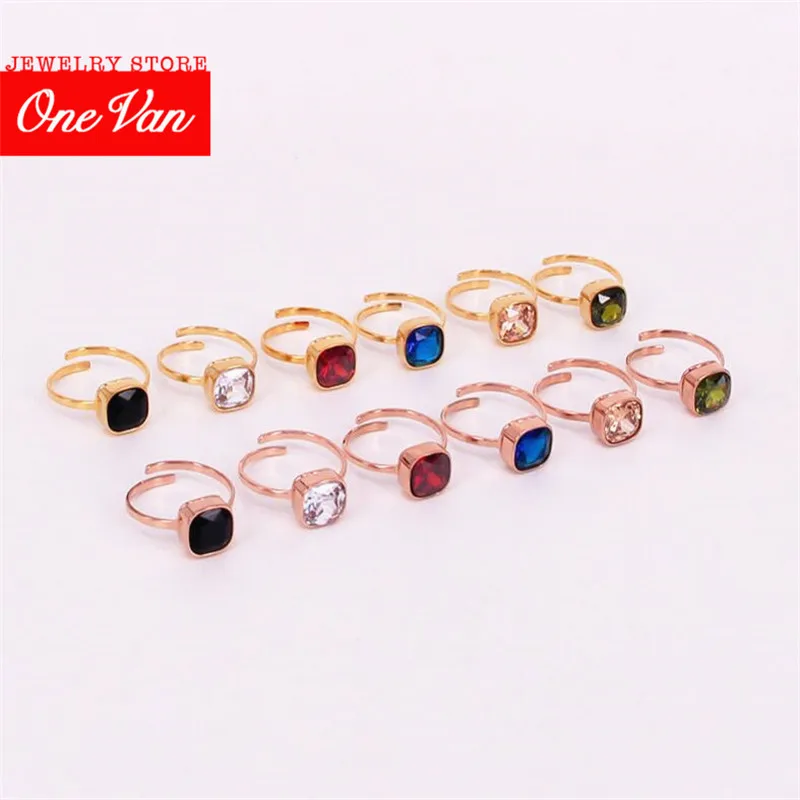 

2020 NEW Adjustable color ring High quality grid Titanium steel Fashion Rings Female Ring Simple Golden Women Jewelry