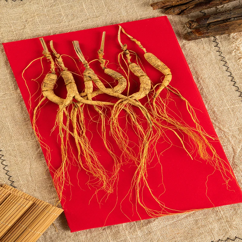 

free shipping the good quality 13 years changbai mountain ginseng under forest increasing virility 1gift box