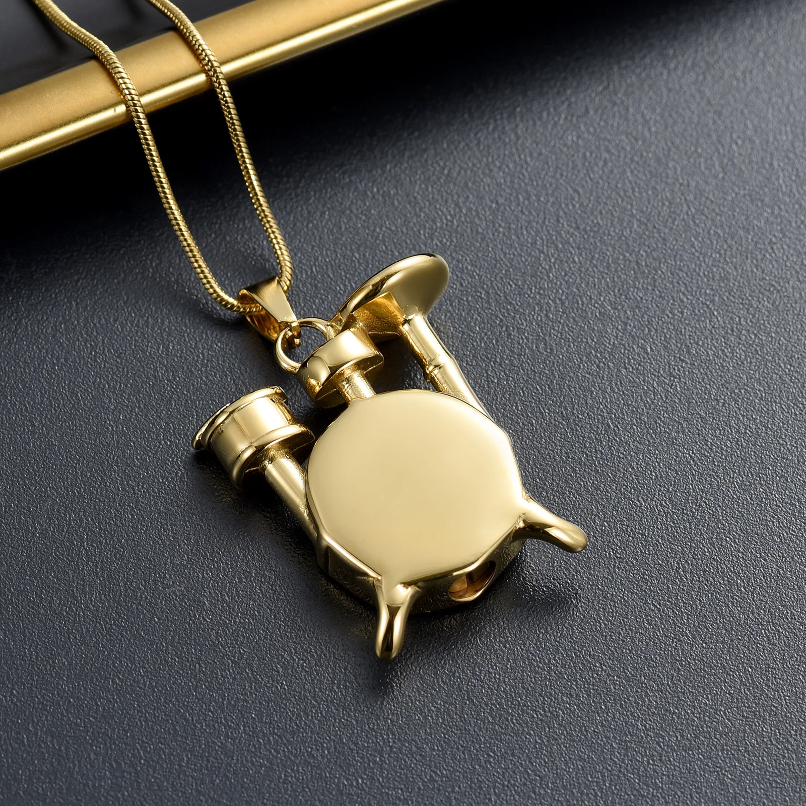 

X0123 Newest Music Drum Shape Urn for Loved One's Ashes Keepsake Stainless Steel Cremation Jewelry Necklace