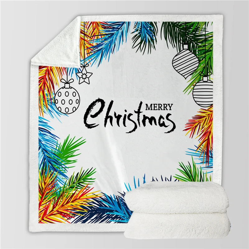 Рождественское одеяло Sherpa праздничный тематический красочный Молодежный мягкий