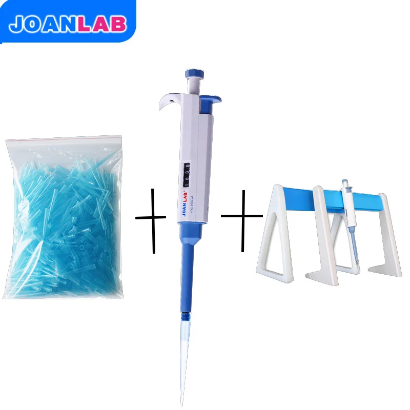JOANLAB Single-channel Adjustable Volume Mechanical Pipettor 100-1000ul+Tips+Pipettor stander