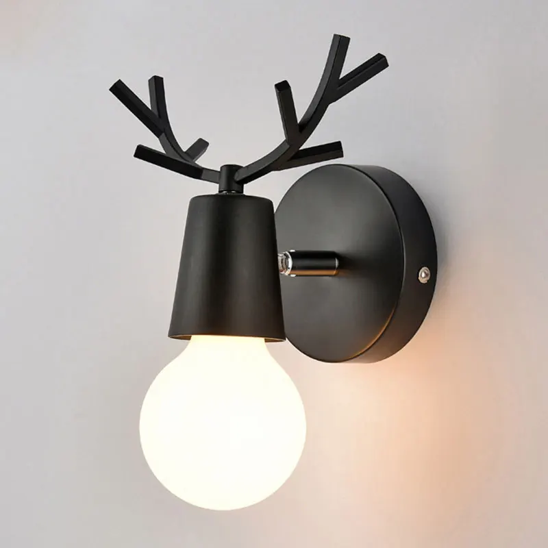 Современная настенная лампа креативные макароны Мультяшные олени рогатки