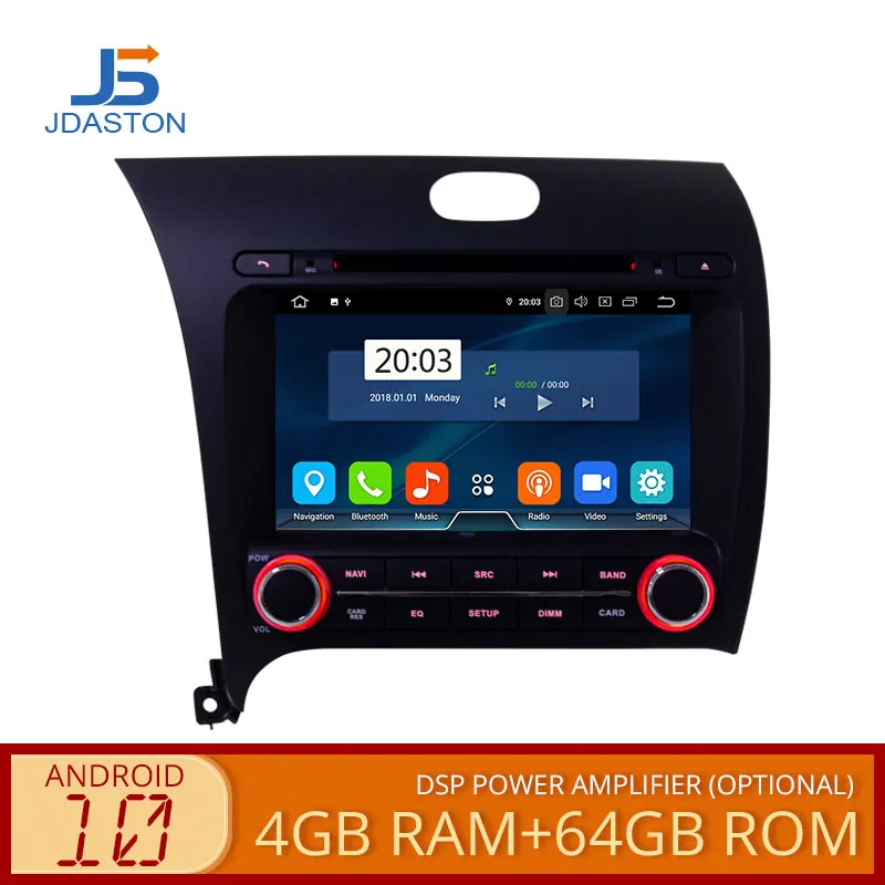 Автомобильный DVD плеер JDASTON 2 DIN Android 10 для Kia CERATO K3 FORTE 2013 2014 2015 Восьмиядерный 4 Гб