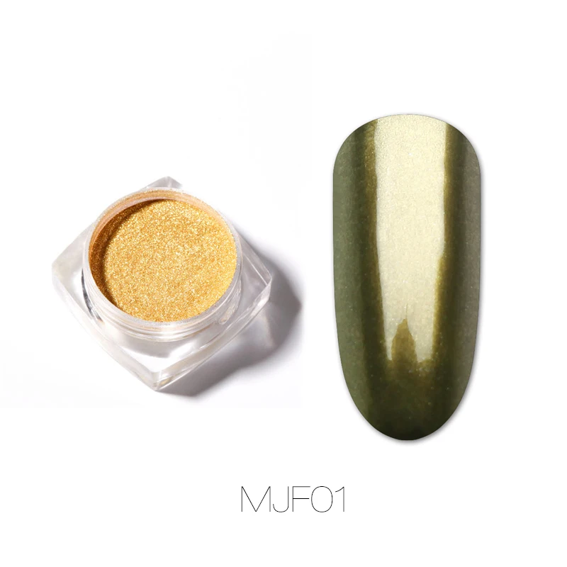 1PCS GOLD POWDER ROSALIND ногтей Блеск Искусство пигмент порошок гель лак зеркало Маникюр Блестки для ногтей УФ хром голографические украшения ногтей - Цвет: 1PCS GOLD POWDER