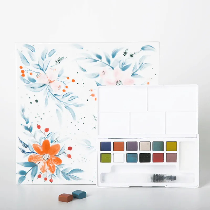 Juego de Herramientas de pintura de cer&aacute;mica, pigmento de acuarela s&oacute;lido bajo el esmalte, bricolaje, pigmento pintado a mano, 12 colores-1