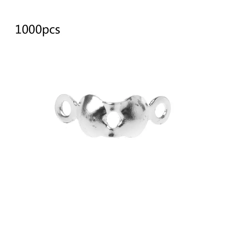 

1000Pcs Clamshell Bead Tips Knot Covers Double Closed Loops DIY Jewelry Findings X7JB
