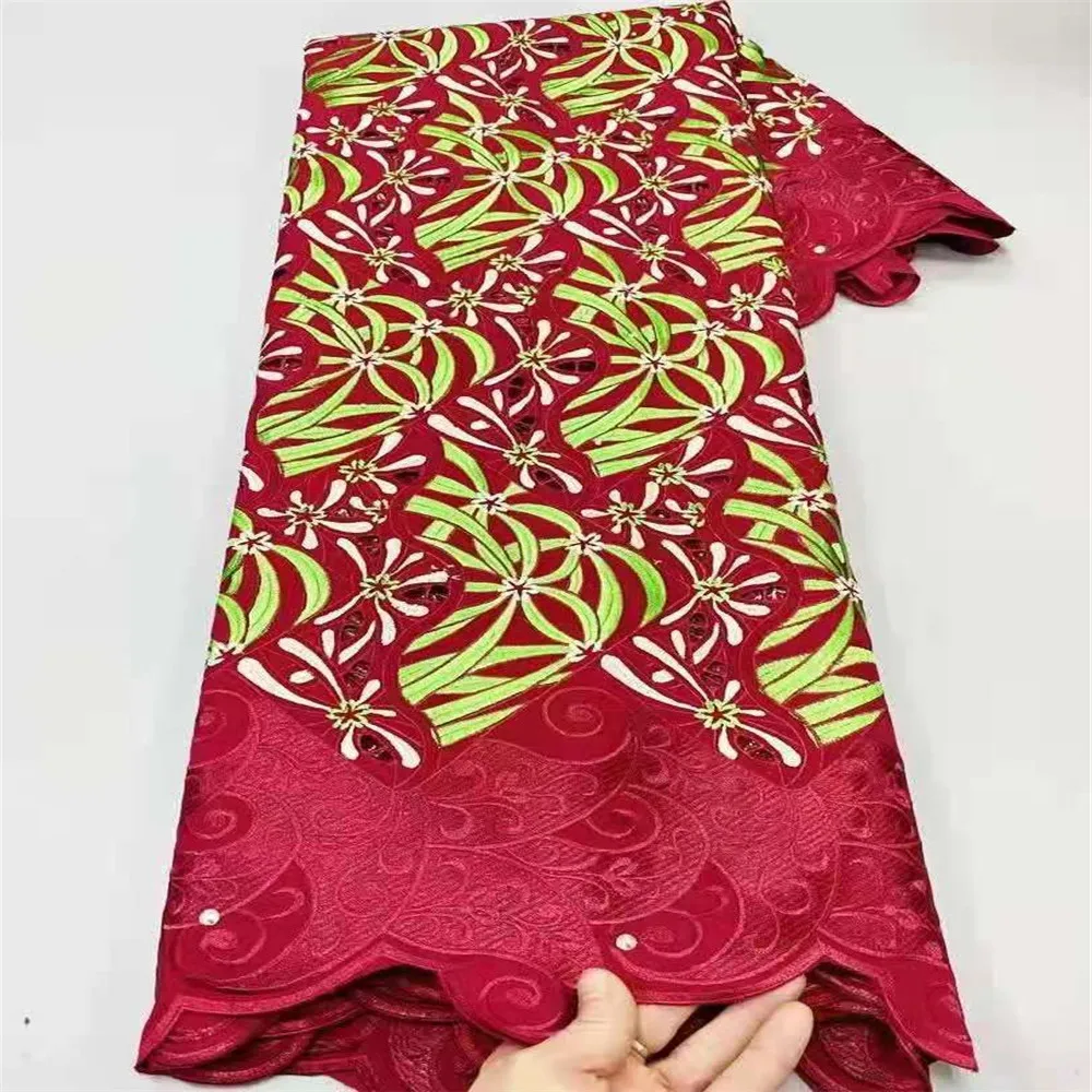 

5yards Swiss Lace Fabric African Lace Faric 2021 High Quality Fashion Embroidery Dry Cotton Lace Swiss Voile Lace In Switzerland