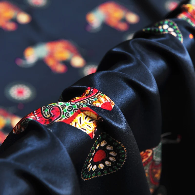 135 см широкая шелковая ткань сатин-стрейч МЕТР 19 мм цифровой струйный Шелковый