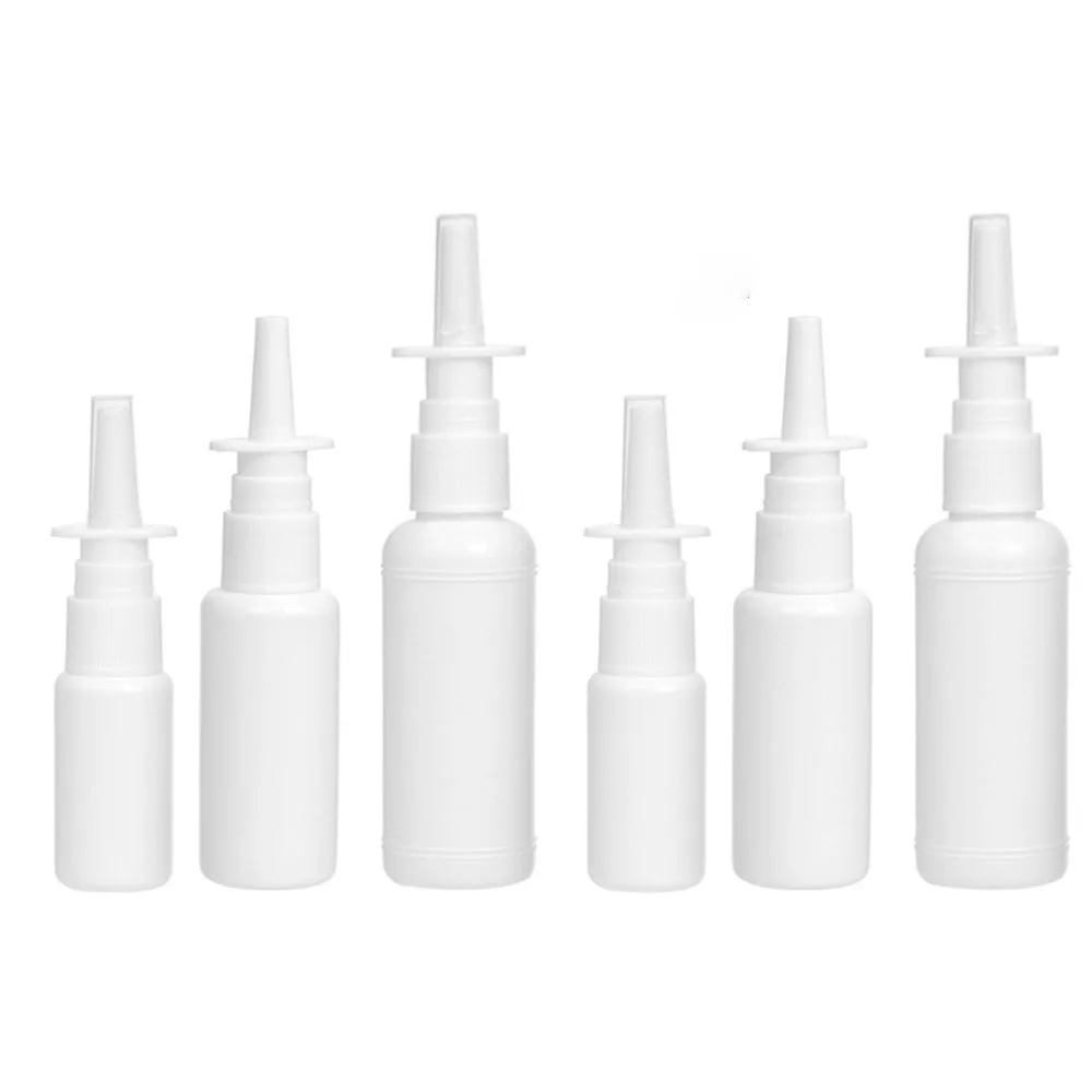 

10ml,15ml,20ml,30ml,50ml White Nasal Spray Bottles,PE Atomizer Medical Container Oral Sprayer Bottle