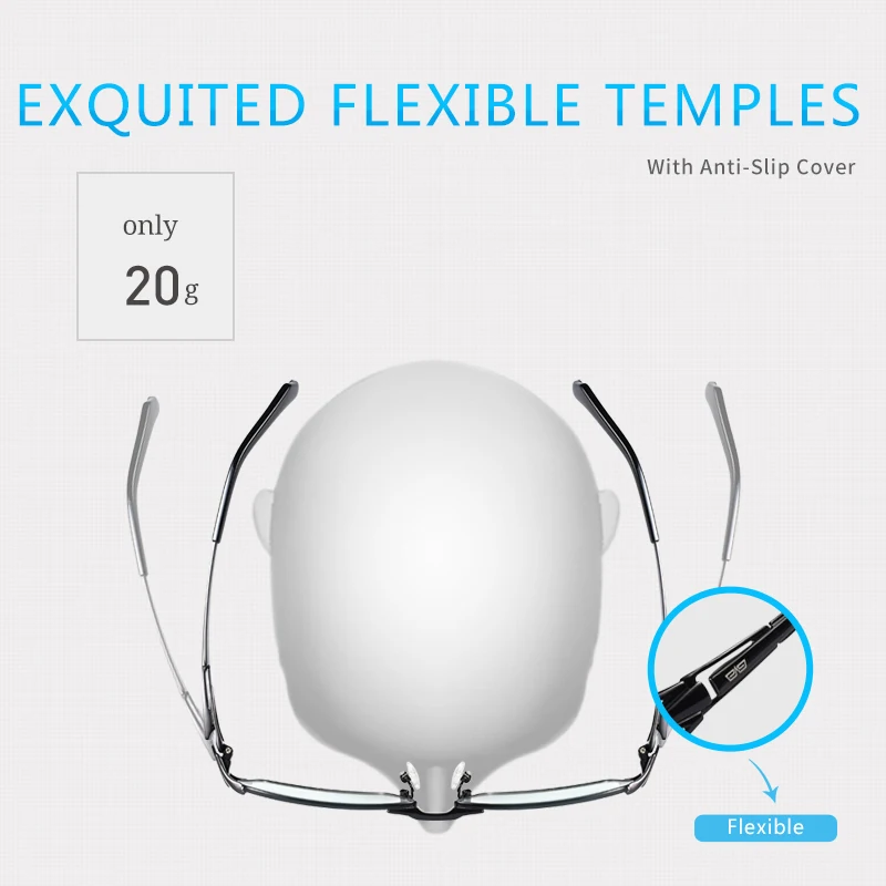 Мужские классические очки CAPONI квадратные из титана компьютерные оптические для