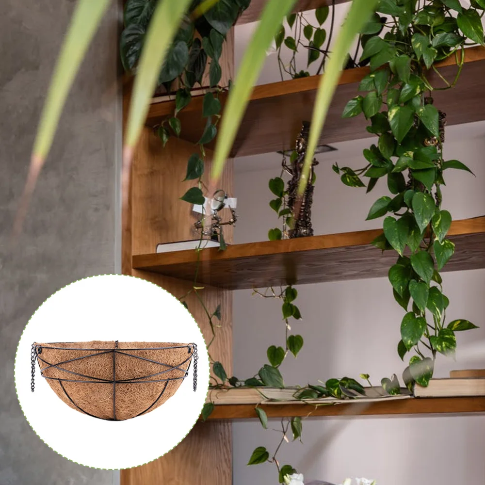 

4 Sets Wall Hanging Flower Pot Coconut Fiber Liner Flowerpot Plant Holder