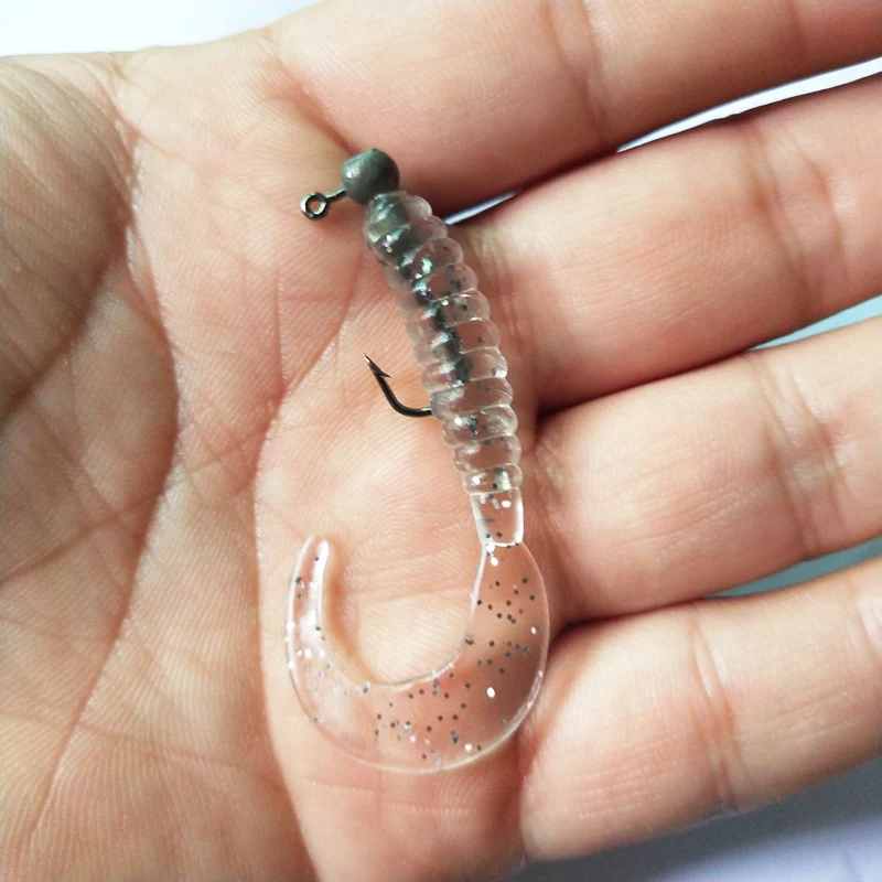 1pcs soft lure Worm Wobblers Fishing Lure 55mm 2.3g Aritificial Silicone salt Smell Bass Pike Fishing Jigging Bait Carp Fishing