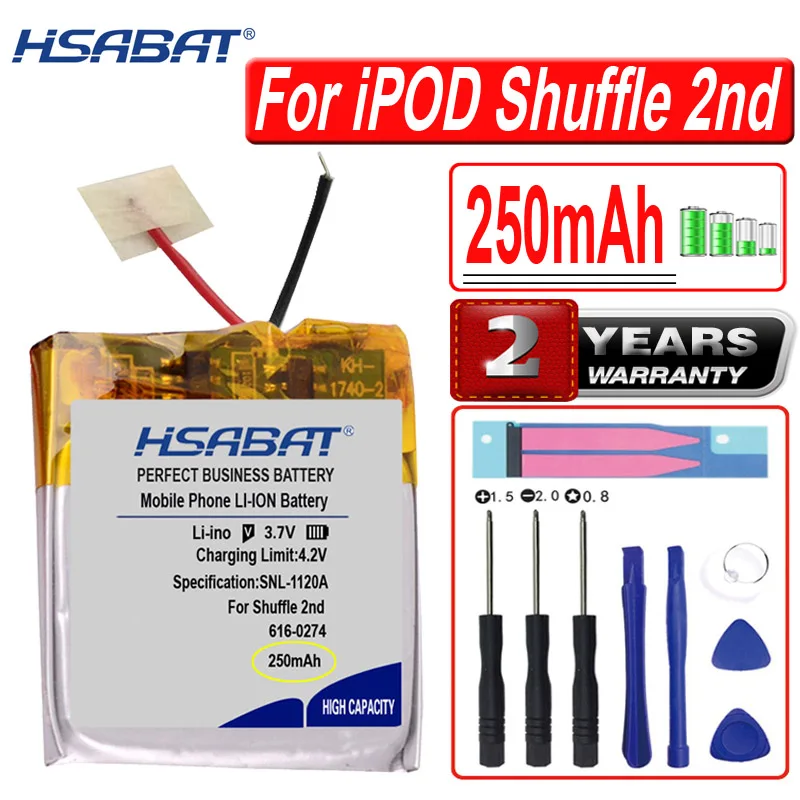 Аккумулятор HSABAT 250 мАч 616 0274 для iPOD Shuffle 2 го поколения Shuffle2 G2 G3 0278|Аккумуляторы