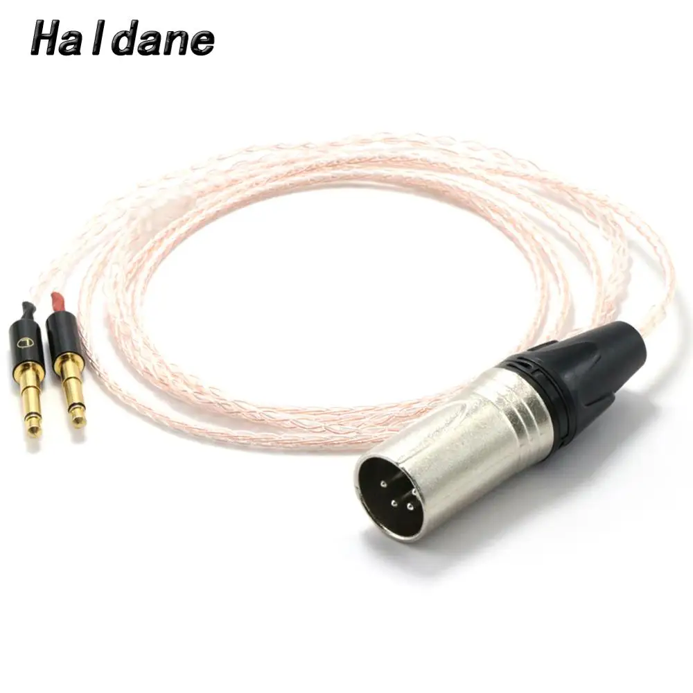Haldane 4pin XLR Balanced Single Crystal copper Sivler Mix Replacement Headphones Upgrade Cable for Meze 99 Classics/Focal Elear |
