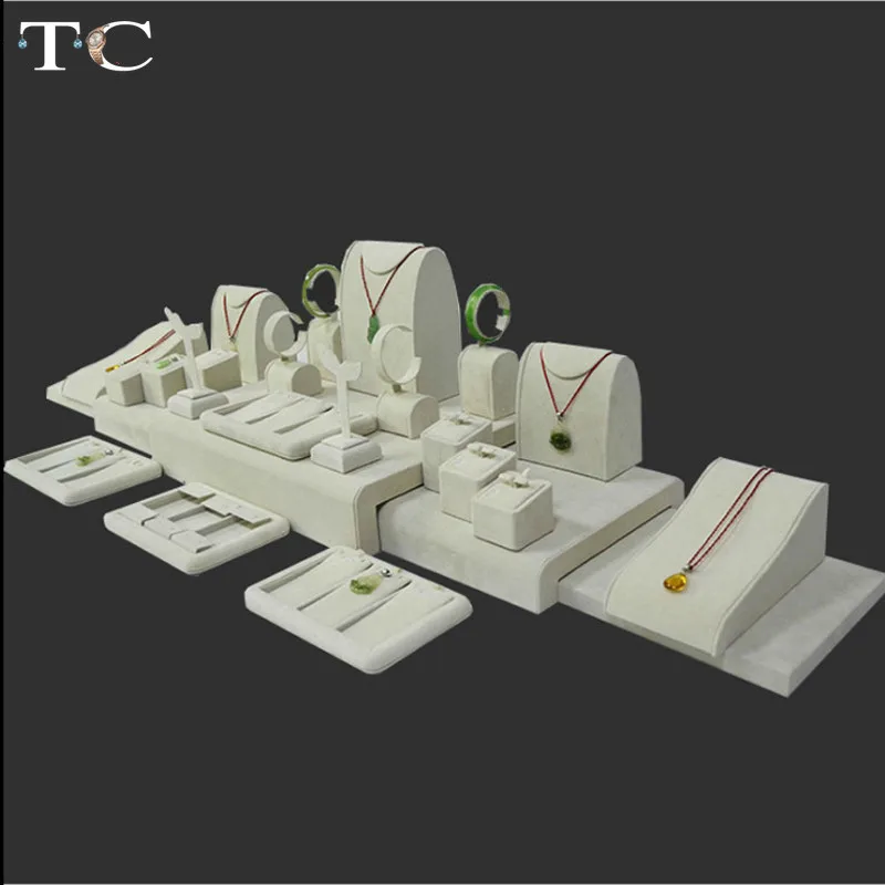Бархатный Демонстрационный набор ювелирных изделий бежевый комплект из