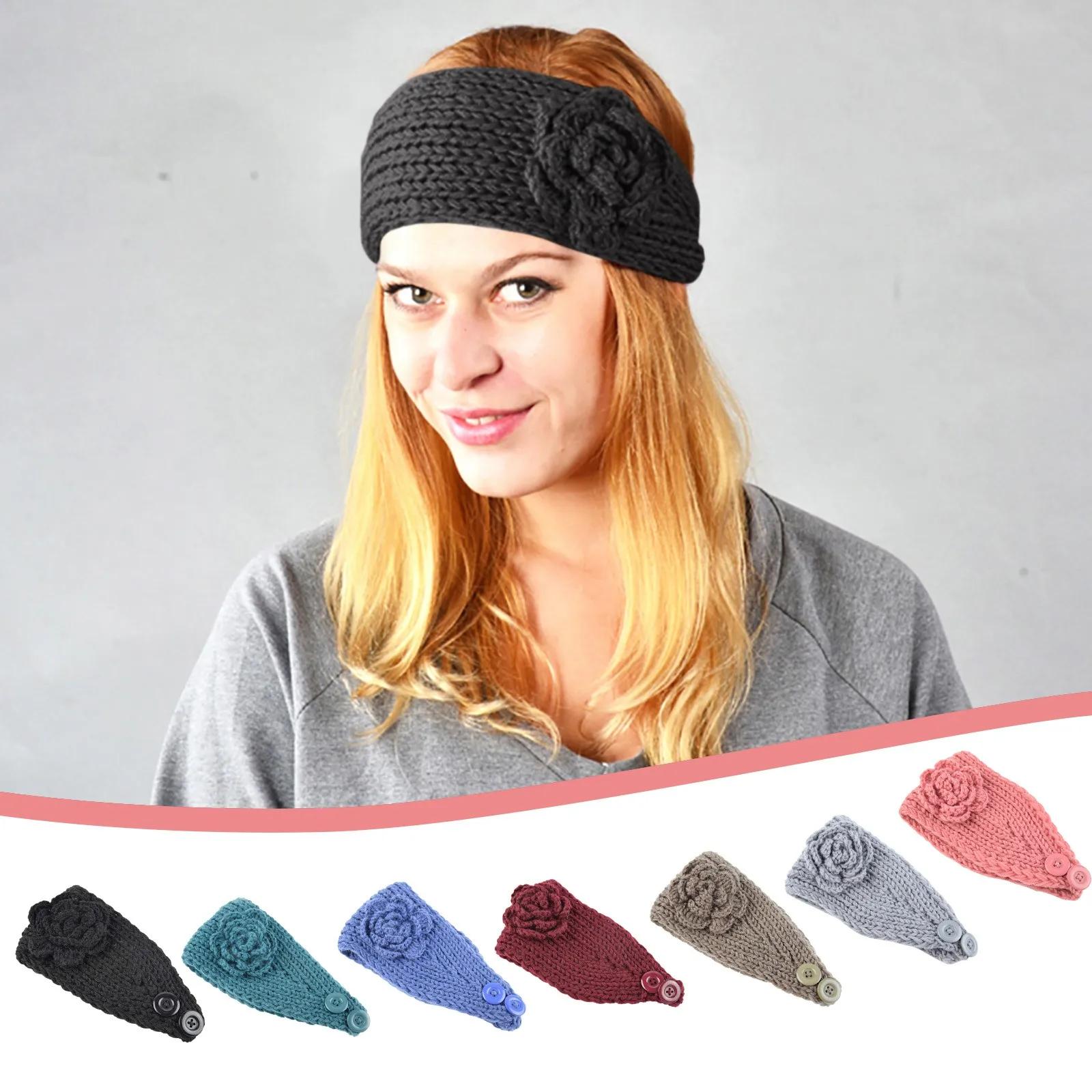 Женские модные аксессуары для волос эластичная вязаная теплая спортивная