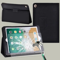 for apple ipad mini 4 5 a1538a1550a2133a2124a2125a2126 leather back support stand tablet case tempered glass
