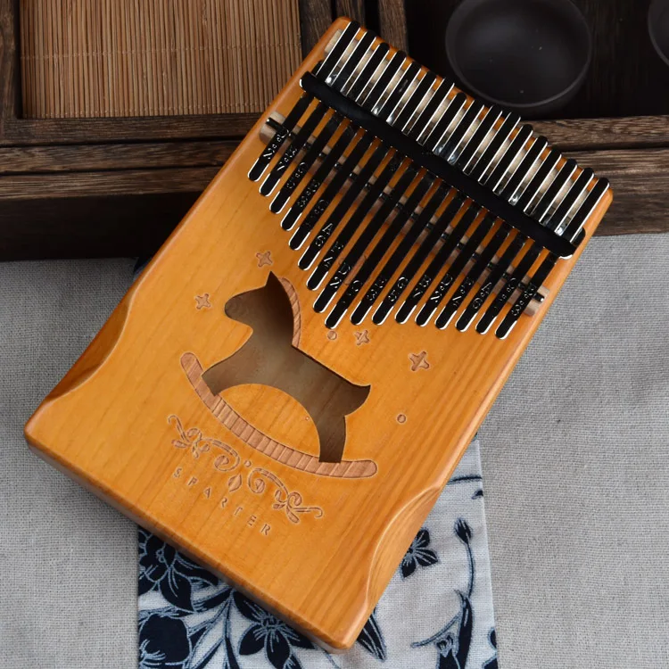 17 клавиш калимба большой палец фортепиано шпон пианино для начинающих