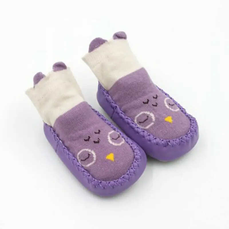 

2019 Baby Socks Newborn Autumn Winter Children Floor Socks Shoes Anti Slip Soft Sole Patchwork Cartoon Sock New 0-24M