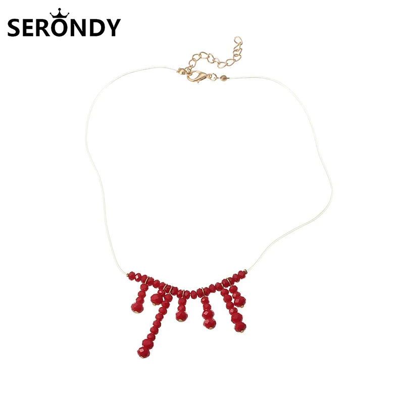 Ожерелье чокер с подвеской в виде капель крови на Хэллоуин для женщин ювелирные