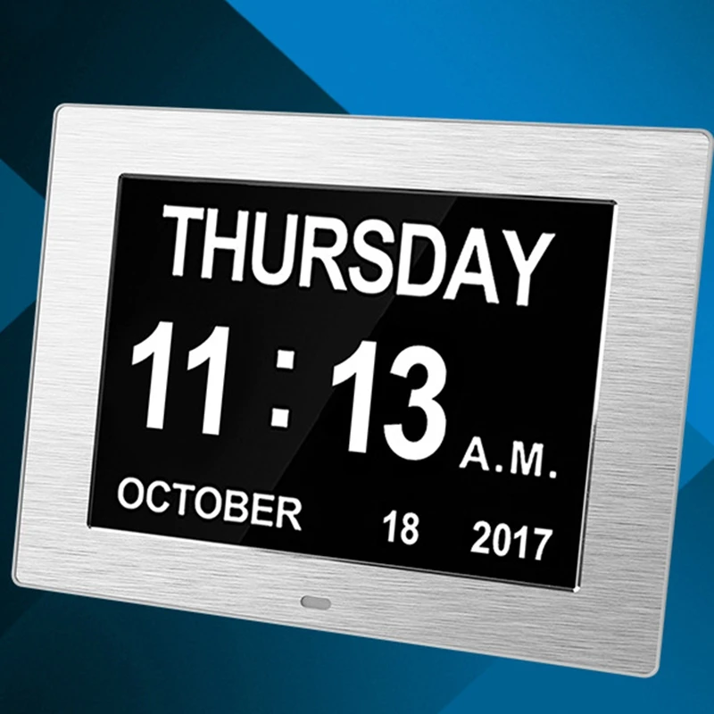 С цифровым календарем и будильником день часы с 8 дюймов Большой Sn Дисплей Am Pm 5