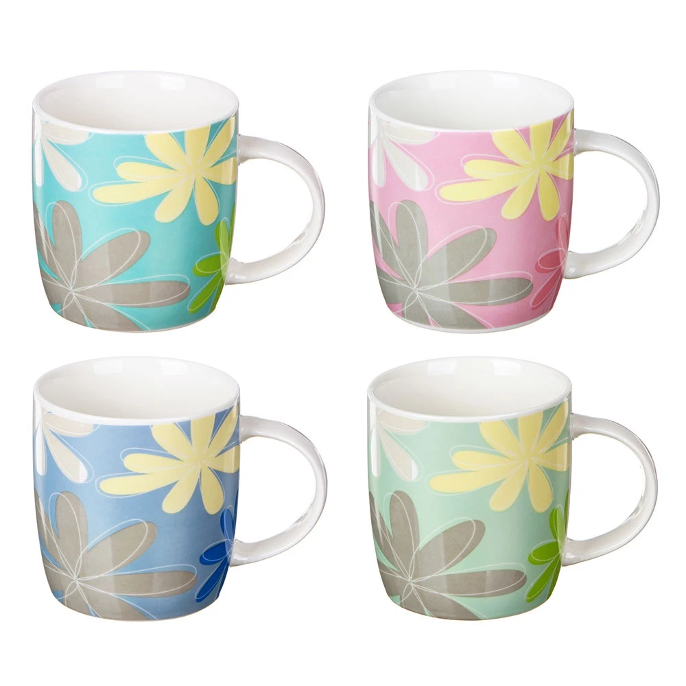 Кружка 350мл фрф &quotЦветы-5&quot 4 дизайна | Дом и сад