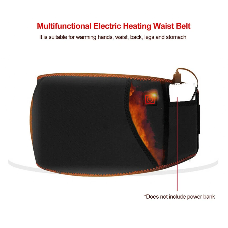 

Electric USB Heating Waist Back Brace Belt Pad Heating Lumbar Support 3Gear Warm Pain Relief Far Infrared Hot Compress