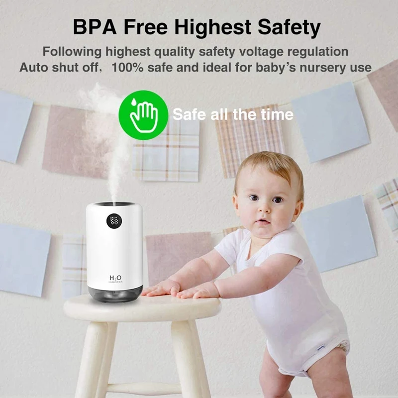 

Portable Mini Humidifier, Small Cool Mist Humidifier, 500Ml USB Air Humidifier, Desktop Humidifier for Bedroom Office