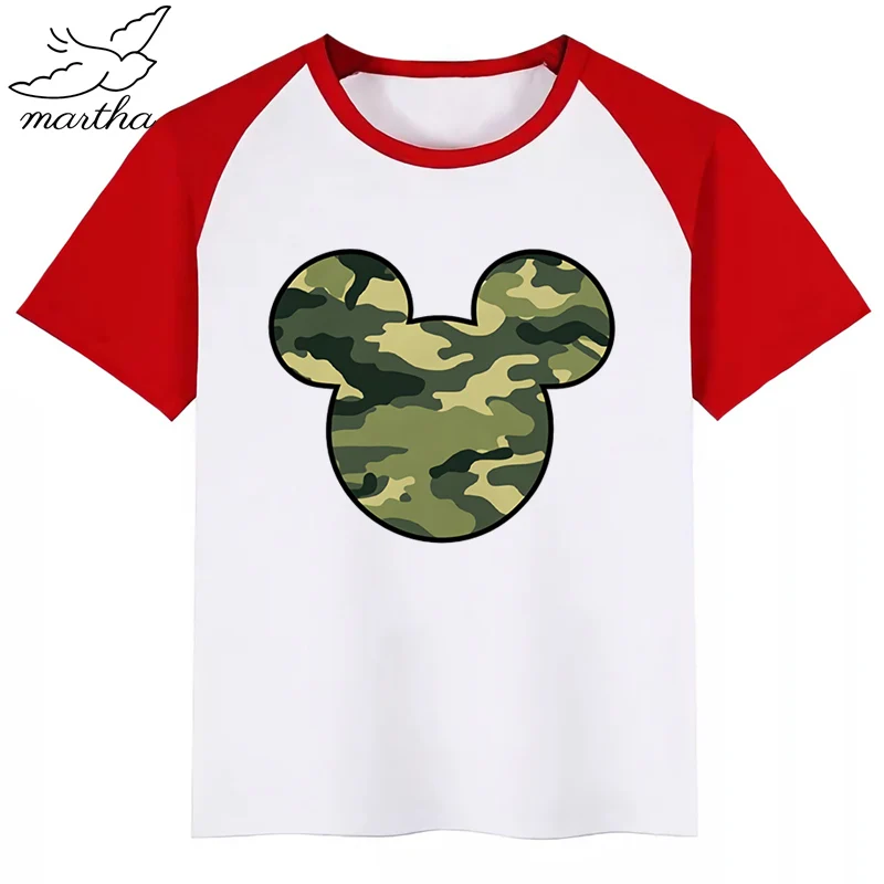 Детская забавная Футболка с принтом головы Микки Мауса детские летние топы